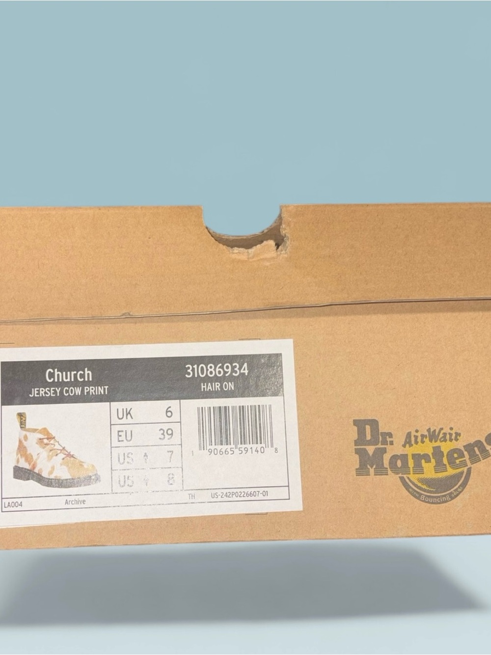 Dr. Martens CHURCH HAIR-ON JERSEY COW PRINT MONKEY BOOTS W/8 M/7 NIB - Picture 8 of 9